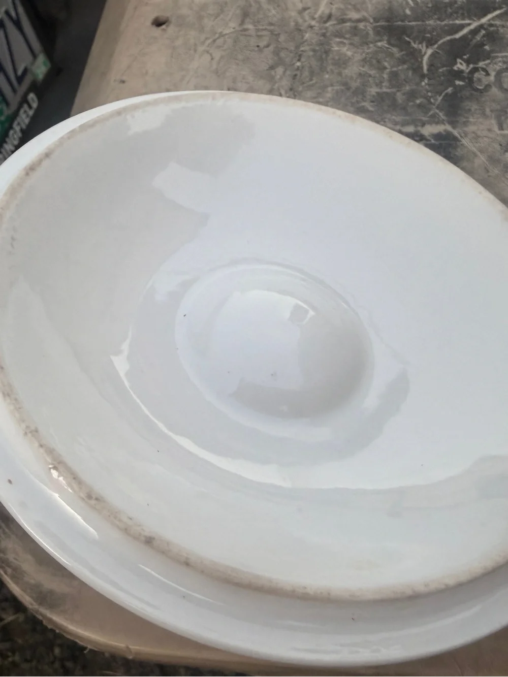 Corelle White Covered Casserole with Red Apples, Blue Grapes and Yellow Pear